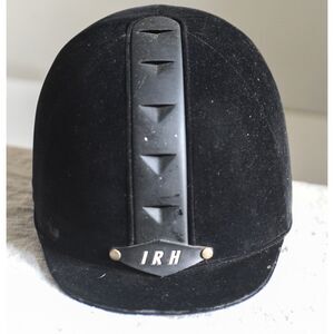 Equestrian Black Velvet International SEI Horse Riding Helmet Dressage M